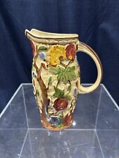 Vintage Indian Tree By H.J. Wood Hand Painted Water Pitcher Jug 26 EXCELLENT