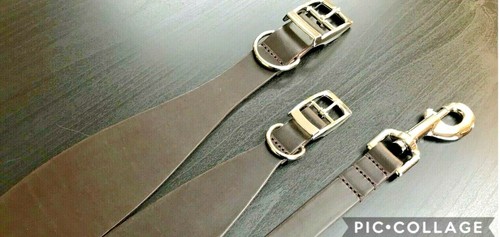 Dark brown waxed real leather - real,