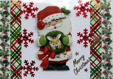 Merry Christmas Hand Crafted 3D Decoupage Christmas Card - Merry Christmas 2965
