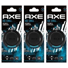 3 x AXE 3D Hanging Gel Car Office Home Air Freshener ICE CHILL scent MINT/LEMON