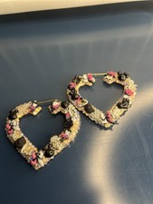 Heart Shaped Beaded Hoop