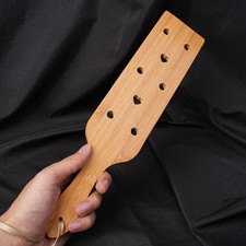 Bondage Bamboo Spanking Paddle with Holes Handle Wooden Flogger Whip BDSM Slave