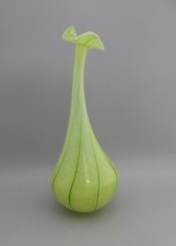 Fabulous Bulbous Stemmed Will Shakspeare British Art Glass Vase, Green, 30.5cm