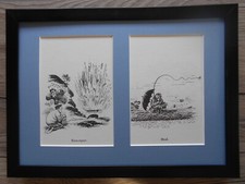 Norman Thelwell Black and White Cartoon Fishing prints FRAMED