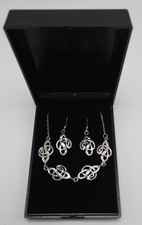 STERLING SILVER CELTIC KNOT NECKLACE AND EARRING SET