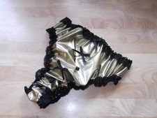 SISSY~MAIDS~TV/CD~LOLITA  PVC THONG PANTS WITH RIBBON BOWS