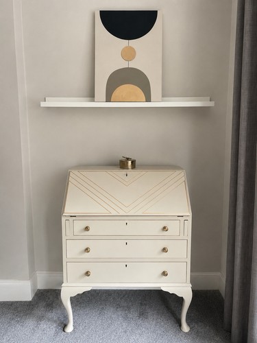 Secretary desk hand painted - secretary, desk-hand