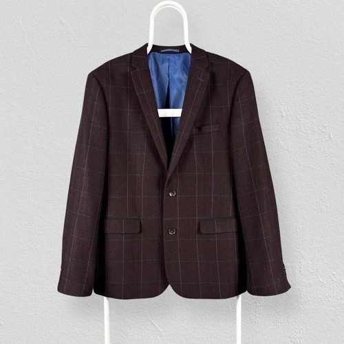 Easy wool burgundy windowpane - burgundy,