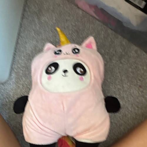 Pink unicorn panda plush soft - pink,