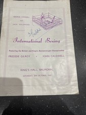 1962 Boxing Programme Freddie Gilroy v John Caldwell KingsHall Belfast Autograph