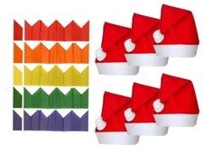 CHRISTMAS SANTA RED PARTY HATS or TISSUE CRACKER HATS - WHOLESALE BULK BUY