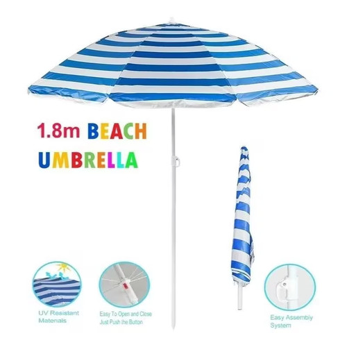 Beach parasol umbrella - 1.8m,