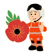 Male Air Ambulance Flower Pin