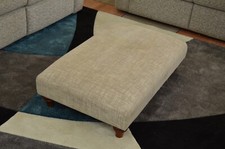 Footstool Beige Fabric Long Ottoman Classic Style Large Footrest Pouf Ex Display