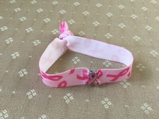 Breast Cancer Awareness pink enamel slider ribbon bead  elastic wristband 18cm