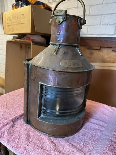 Antique copper ships lantern - ships,
