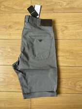 Emporio Armani Chino Shorts EA Mens Dark Grey 36” Waist New BNWT
