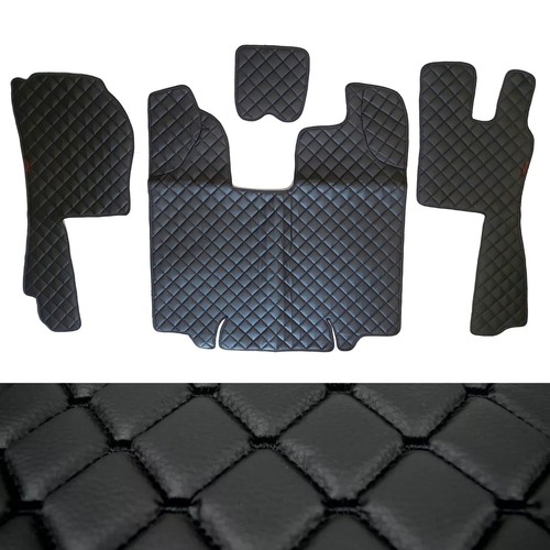 Black floor mats eco leather - mats,