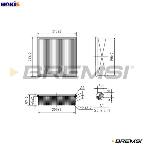 Air filter fa1641 for barkas - air,