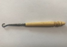 Vintage Turned Bovine Bone Handled Button or Corset Hook