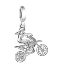 CLOSING DOWN SALE, Brand New Sterling Silver Sports Motocross Dangle Charm Bead