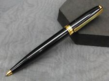 S.T. Dupont Ballpoint Pen Black Gold Tone Trim