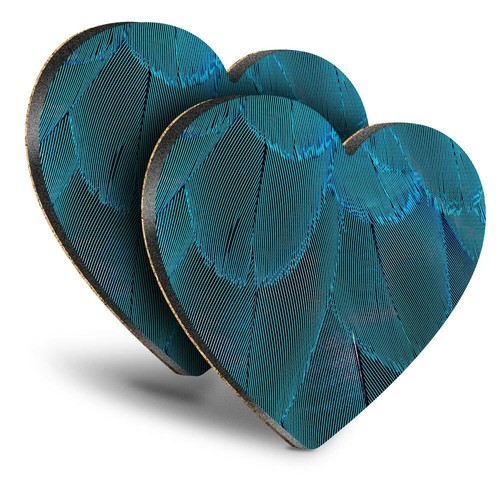 Heart mdf coasters blue - mdf,