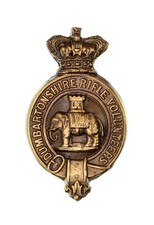 Dunbartonshire Rifle Volunteers Cap Badge Brass Metal 