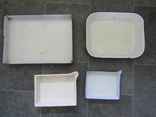 4 x Vintage Photography Developing Dishes Trays Enamel / Porcelain