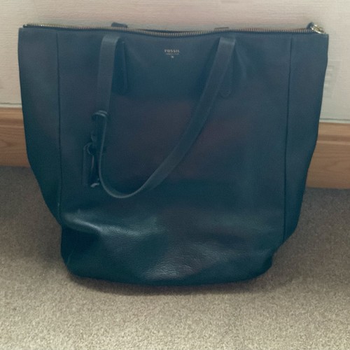 Fossil black leather shoulder - fossil,