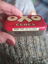 Vintage Oxo tin Red Circa  1940's. Collectible