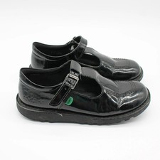Girls Kickers Black Patent T-Bar School Shoes Size UK 4 EU 37 – Classic Style