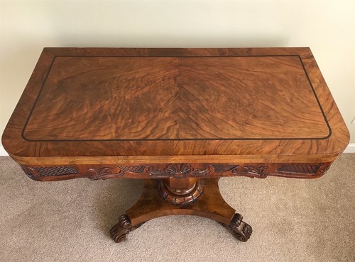 Antique mahogany games table - antique,