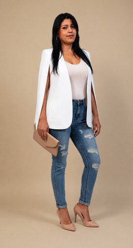 Zara woman white - cape, blazer