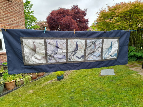 Peaccok themed bed runner