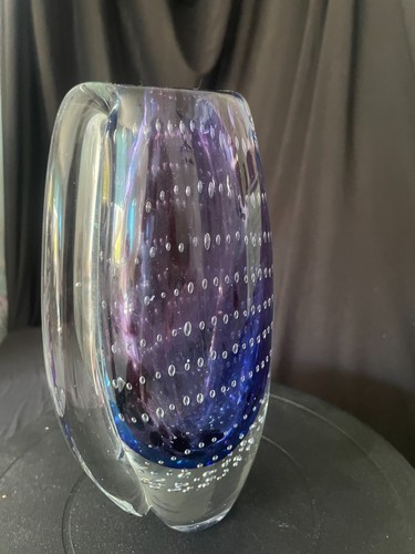 Signed star art glass vase - star,