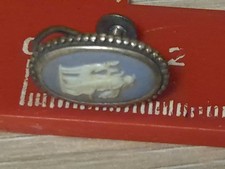 Wedgwood Antique/ Vintage Hallmarked Lion Silver Camay Screwback Earrings VGC