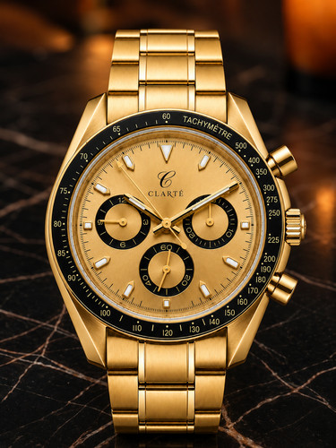 Clarté gold dial - gold, chrono