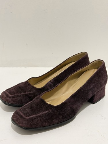 Vintage burgundy brown suede - brown,