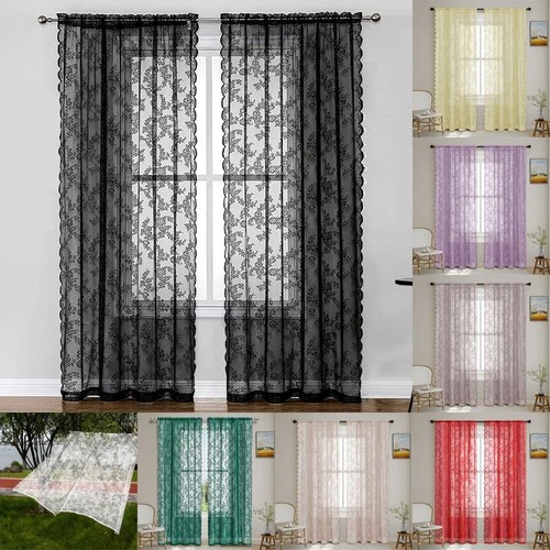 Floral lace window net - floral,