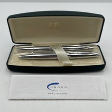 Cross ATX Chrome Ballpoint Pen and Mechanical Pencil With Box                C17