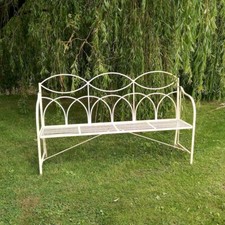 Shabby Chic Garden Bench Cream