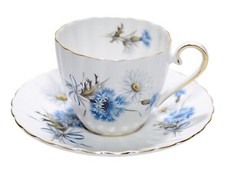 ROYAL TUSCAN Wedgwood Fine Bone China White Floral Cup & Saucer