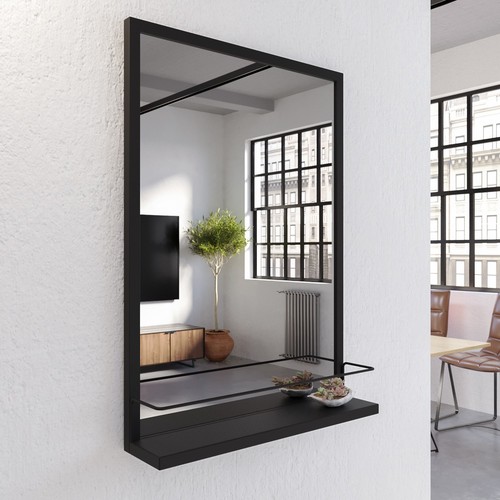 Rectangular black mirror with - mirror,