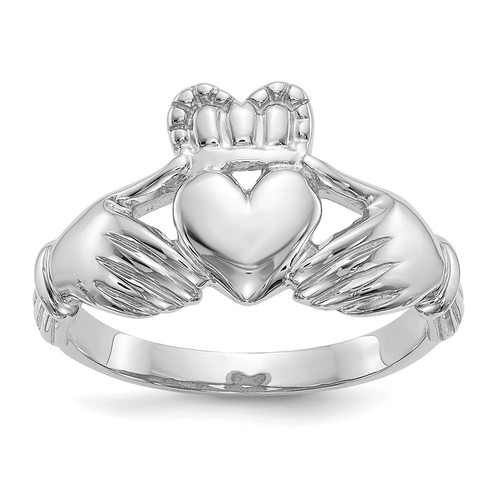 10k white gold claddagh - 10k, ring