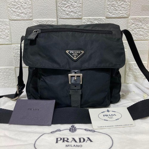 Prada black nylon shoulder - nylon, bag
