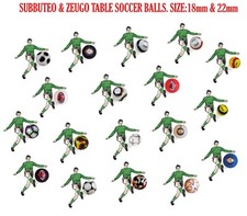 SUBBUTEO & ZEUGO 18mm & 22mm TABLE FOOTBALLS & TABLE SOCCER BALLS.