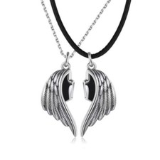 12 Wholesale Job Lot Bulk Angel Wings Necklace Jewellery Party Silver Gift UK