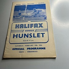 1964 Halifax V Hunslet Rugby league Programme 