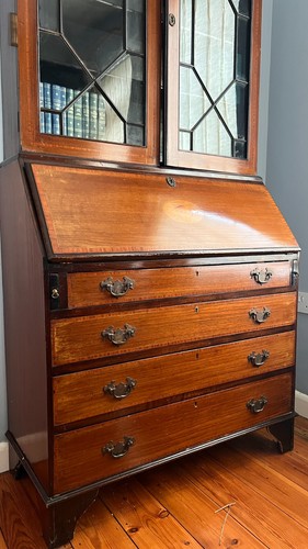 Antique mahogany glass fronted - glass,
